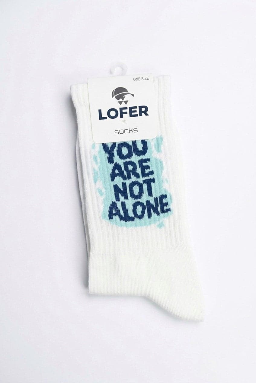 You Are Not Alone Yazılı Çorap — Beyaz